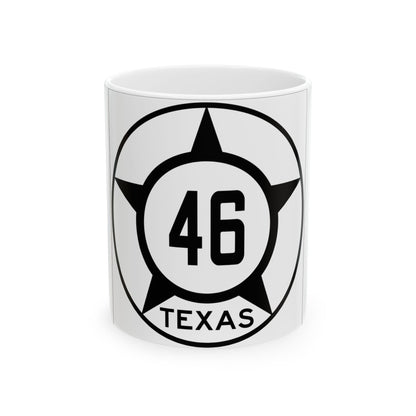 Old Texas 46 (Texas) (Road Sign) White Coffee Mug