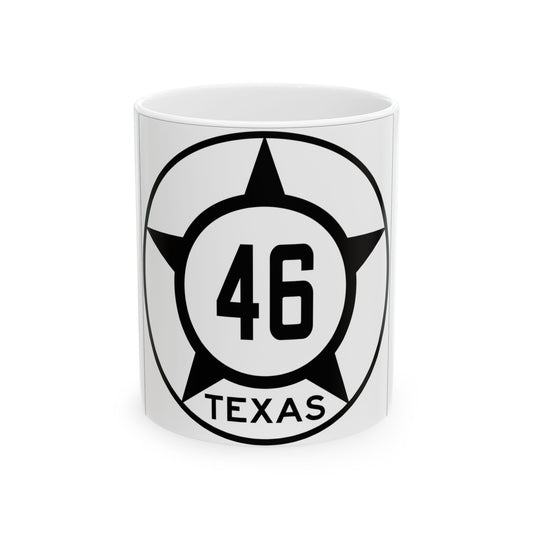 Old Texas 46 (Texas) (Road Sign) White Coffee Mug