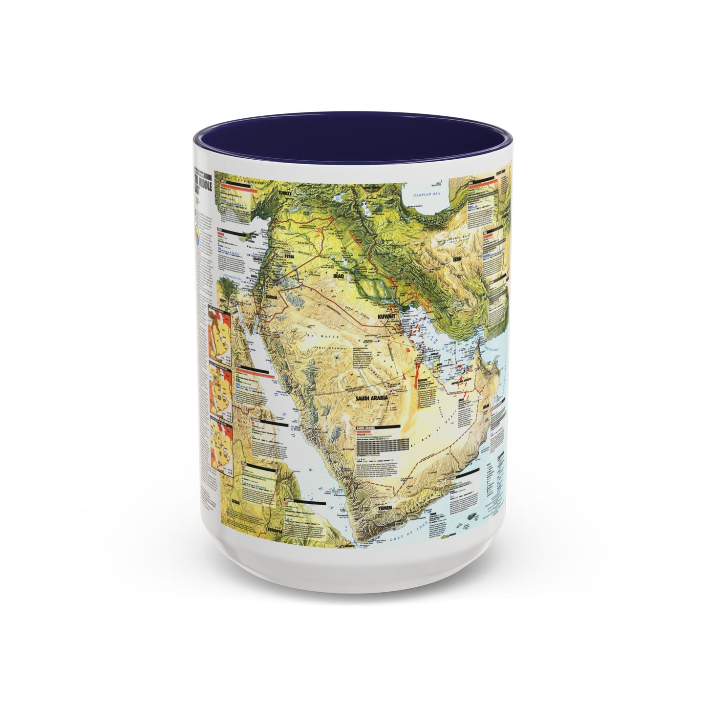 Middle East - States in Turmoil (1991) (Map) Accent Coffee Mug