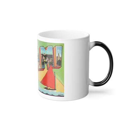 Greetings from Miami Florida (Greeting Postcards) Color Changing Mug 11oz
