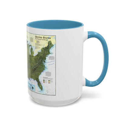 USA - The Physical Landscape (1996) (Map) Accent Coffee Mug