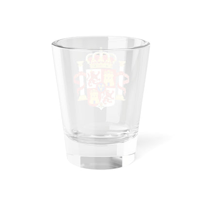 Lesser Royal Coat of Arms of Spain 1700-1868 and 1834-1930 Pillars of Hercules Variant (Spain) (Coat of Arms) Shot Glass 1.5oz