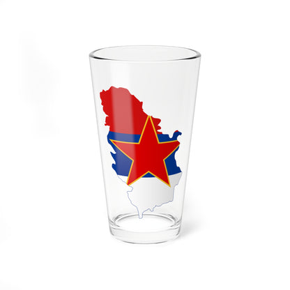 Flag map of Serbia 1947-1992 (Serbia) Pint Glass 16oz