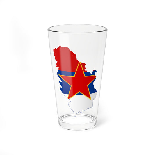 Flag map of Serbia 1947-1992 (Serbia) Pint Glass 16oz