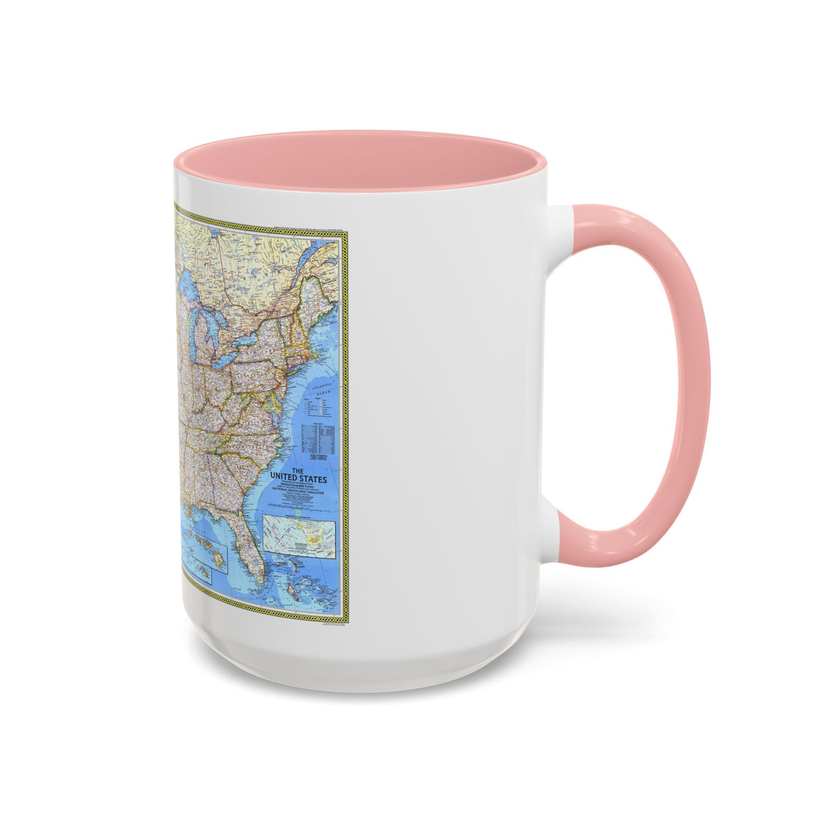 USA - The United States (1987) (Map) Accent Coffee Mug