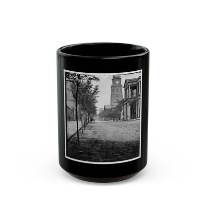 Charleston, S.C. Meeting Street, Near Broad; St. Michael's Church In Middle Distance (U.S. Civil War) Black Coffee Mug
