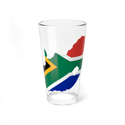 Flag map of South Africa (South Africa) Pint Glass 16oz