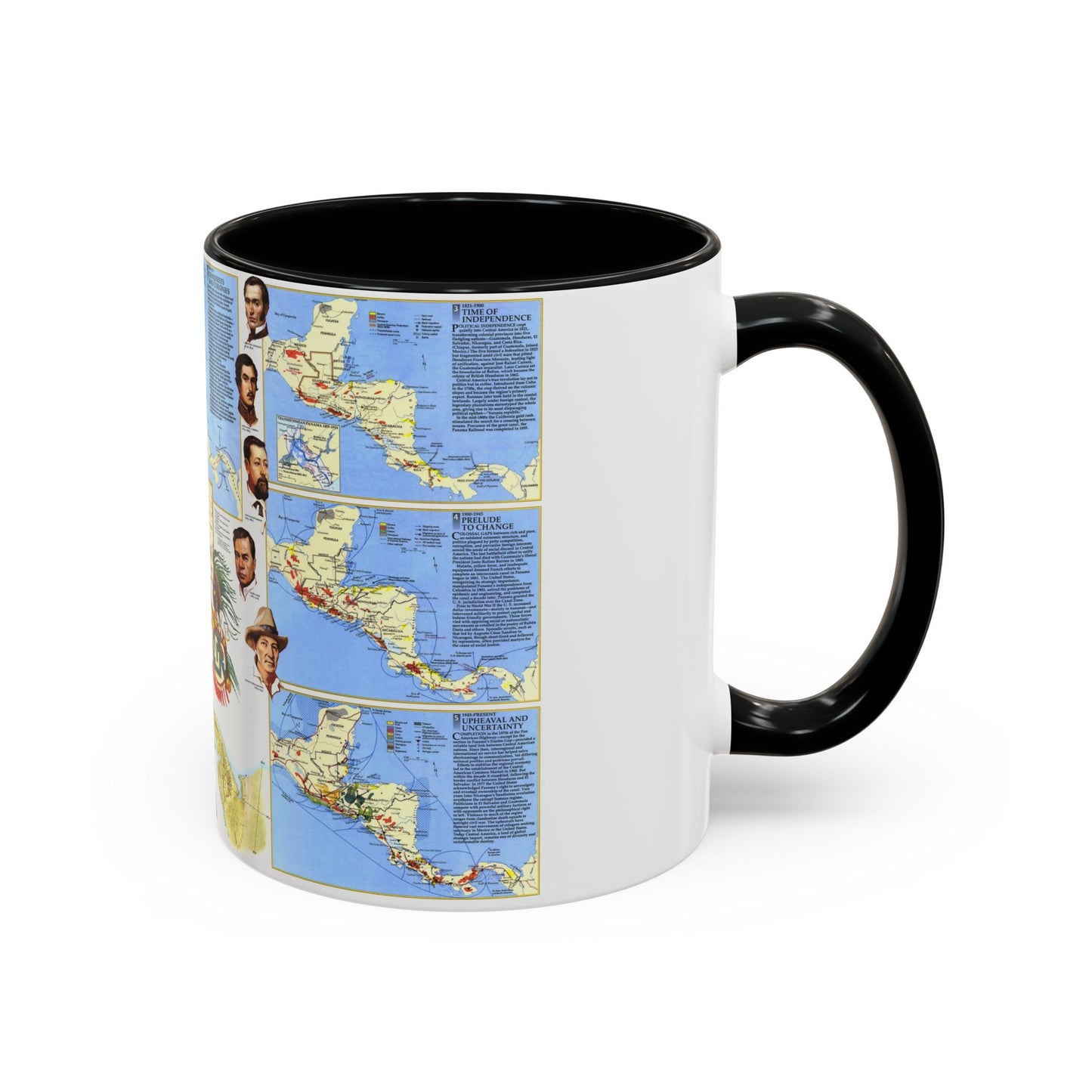 Central America Past and Present (1986) (Map) Accent Coffee Mug