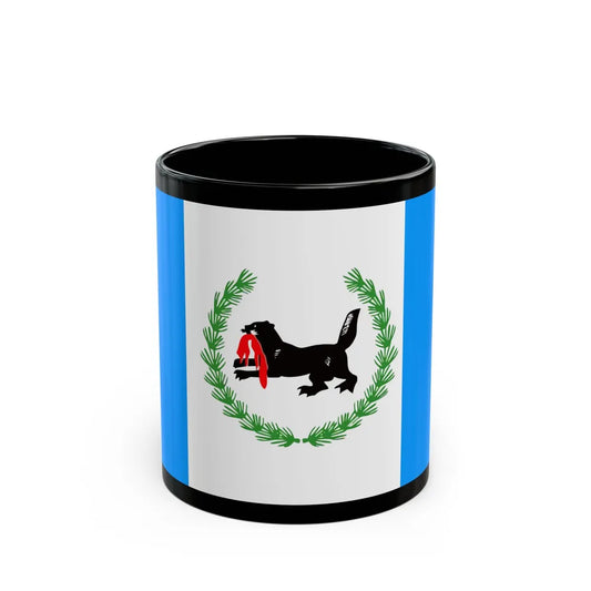 Flag of Irkutsk Oblast Russia - Black Coffee Mug-11oz-Go Mug Yourself