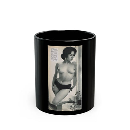 June Palmer #203 - Topless (Vintage Female Icon) Black Coffee Mug-11oz-Go Mug Yourself