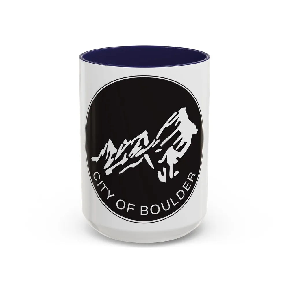 Seal of Boulder Colorado - Accent Coffee Mug-15oz-Navy-Go Mug Yourself