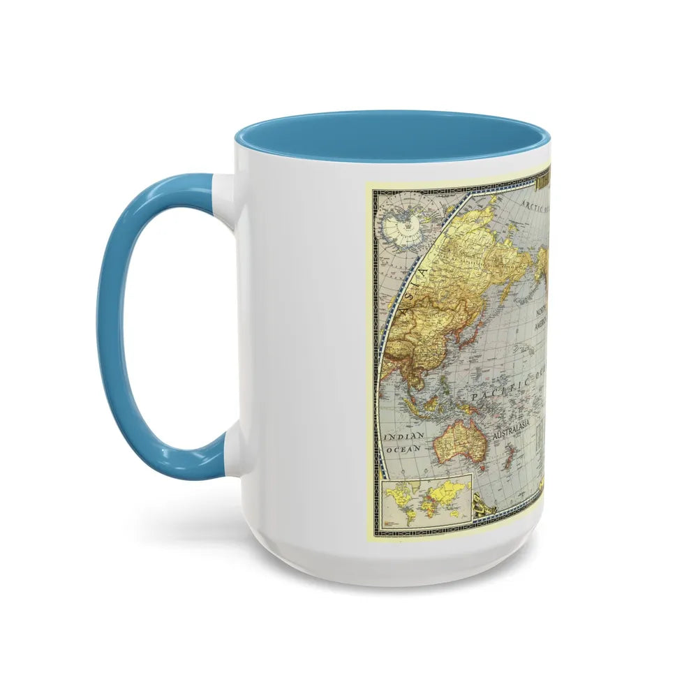 World Map (1943) (Map) Accent Coffee Mug-Go Mug Yourself