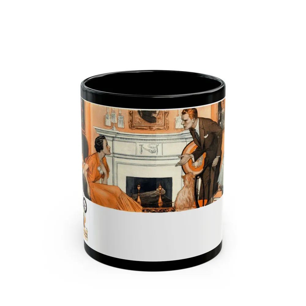 By the Fire, 1934 - Black Coffee Mug-11oz-Go Mug Yourself