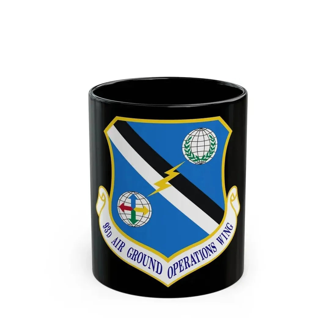93d Air Ground Operations Wing Emblem (U.S. Air Force) Black Coffee Mug 11oz - Go Mug Yourself