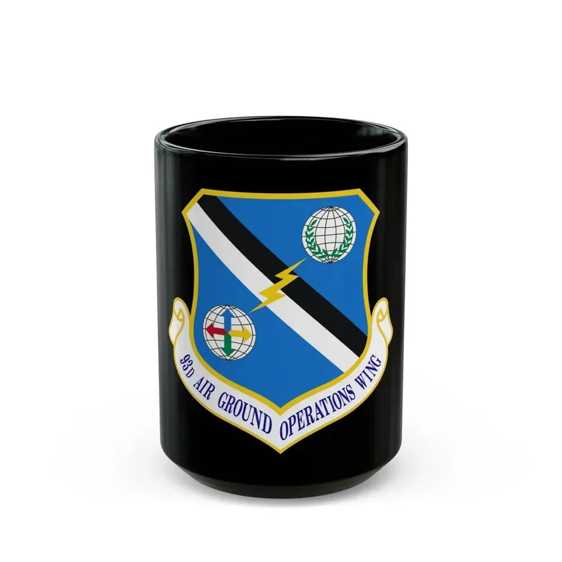 93d Air Ground Operations Wing Emblem (U.S. Air Force) Black Coffee Mug 15oz - Go Mug Yourself