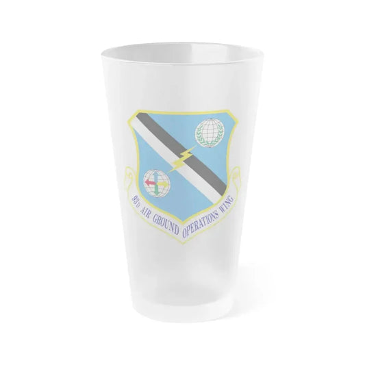 93d Air Ground Operations Wing Emblem (U.S. Air Force) Frosted Pint Glass 16oz Default Title - Go Mug Yourself