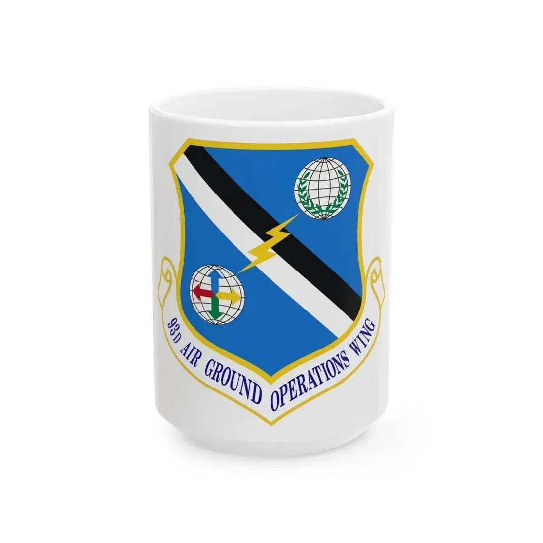 93d Air Ground Operations Wing Emblem (U.S. Air Force) White Coffee Mug 15oz - Go Mug Yourself