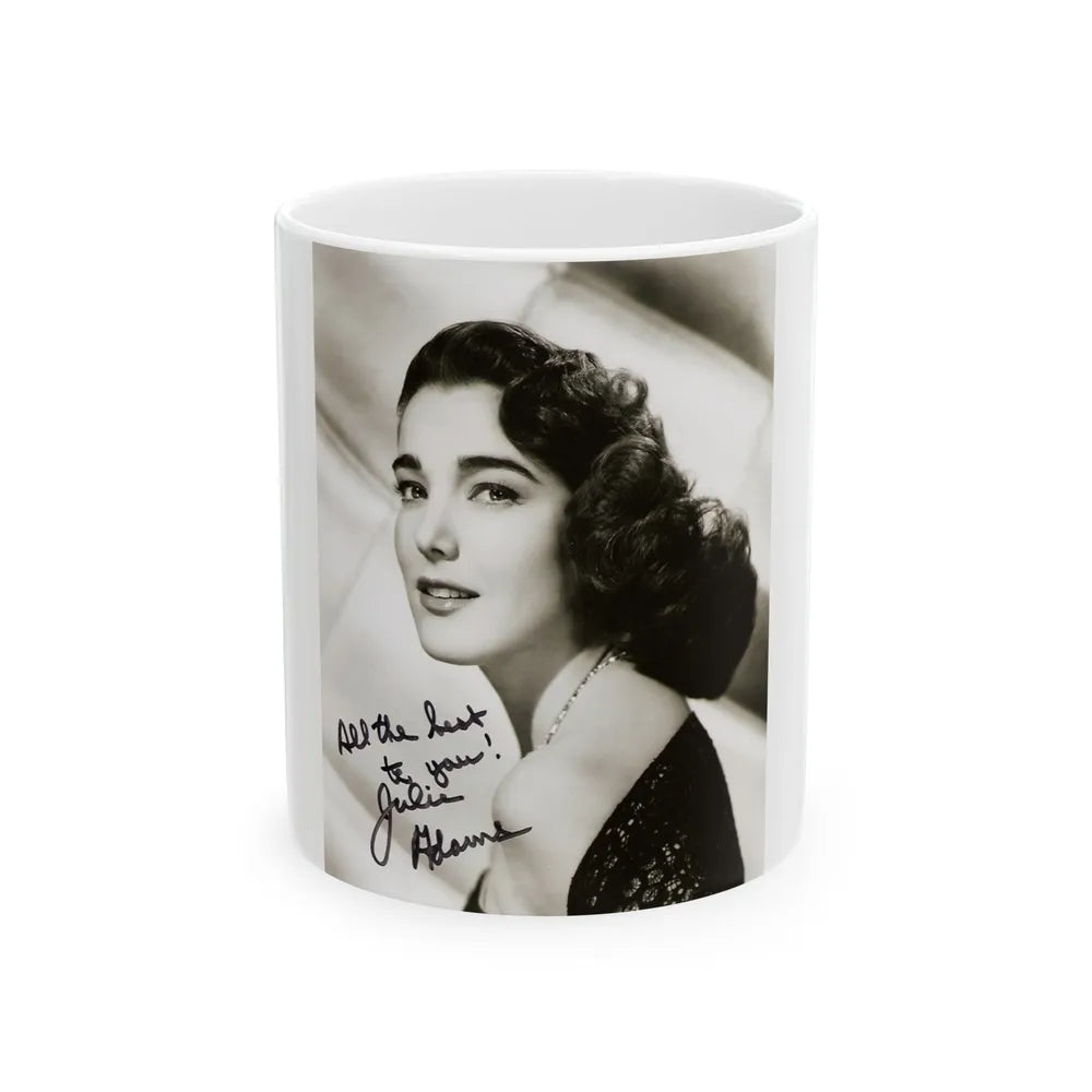 Julia Adams #32 - 8x10 B&W Head & Shoulder Glamour Portrait (Vintage Female Icon) White Coffee Mug-11oz-Go Mug Yourself