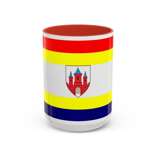 Flag of Malbork Poland - Accent Coffee Mug-15oz-Red-Go Mug Yourself