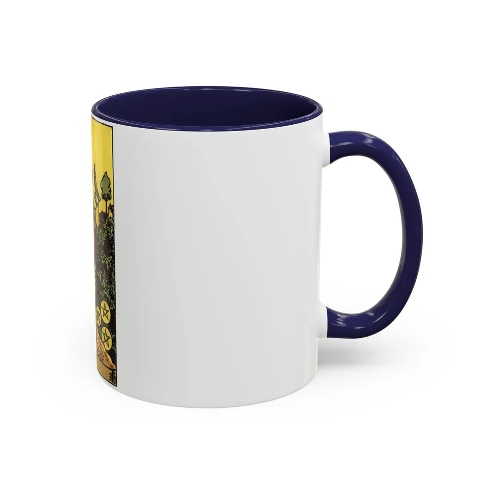 The 9 of Pentacles (Tarot Card) Accent Coffee Mug-Go Mug Yourself