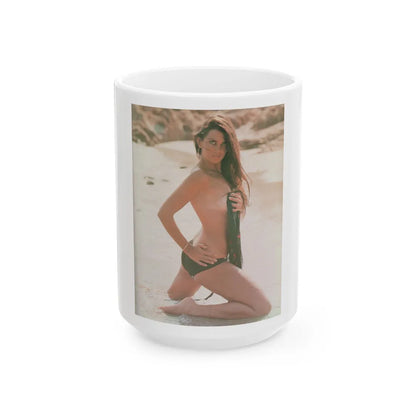 Caroline Munro #250 - Femme Fatales Fall 1992 1 (Vintage Female Icon) White Coffee Mug-15oz-Go Mug Yourself