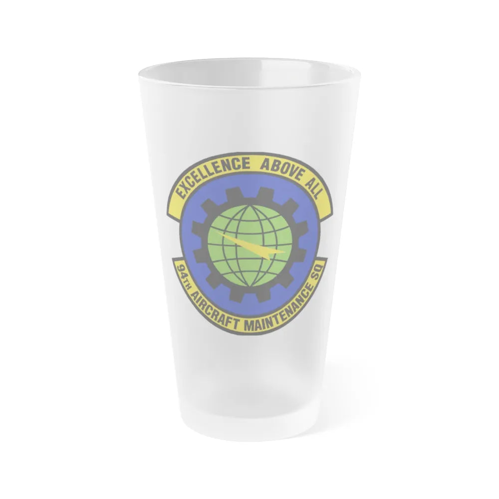 94 Aircraft Maintenance Squadron AFRC (U.S. Air Force) Frosted Pint Glass 16oz-16oz-Frosted-Go Mug Yourself