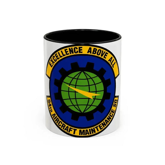 94 Aircraft Maintenance Squadron AFRC (U.S. Air Force) Accent Coffee Mug 11oz Black - Go Mug Yourself