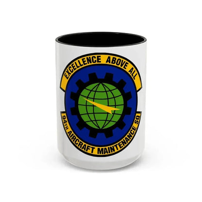 94 Aircraft Maintenance Squadron AFRC (U.S. Air Force) Accent Coffee Mug 15oz Black - Go Mug Yourself