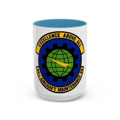 94 Aircraft Maintenance Squadron AFRC (U.S. Air Force) Accent Coffee Mug 15oz Light Blue - Go Mug Yourself
