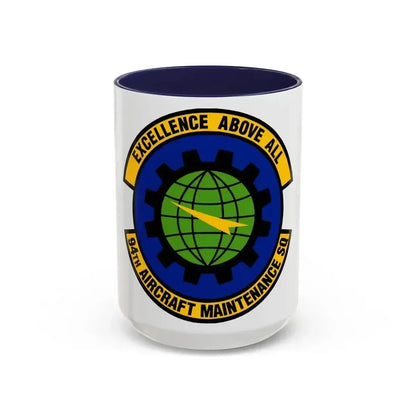 94 Aircraft Maintenance Squadron AFRC (U.S. Air Force) Accent Coffee Mug 15oz Navy - Go Mug Yourself