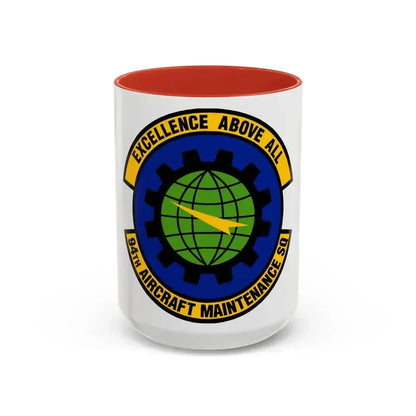 94 Aircraft Maintenance Squadron AFRC (U.S. Air Force) Accent Coffee Mug 15oz Red - Go Mug Yourself