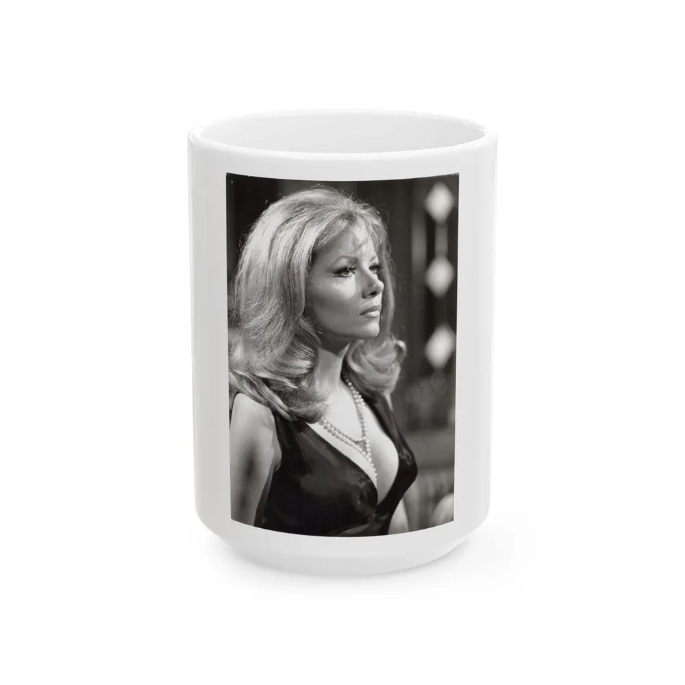 Ingrid Pitt #112 (Vintage Female Icon) White Coffee Mug-15oz-Go Mug Yourself