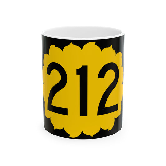 K-212 (Kansas) (Road Sign) White Coffee Mug