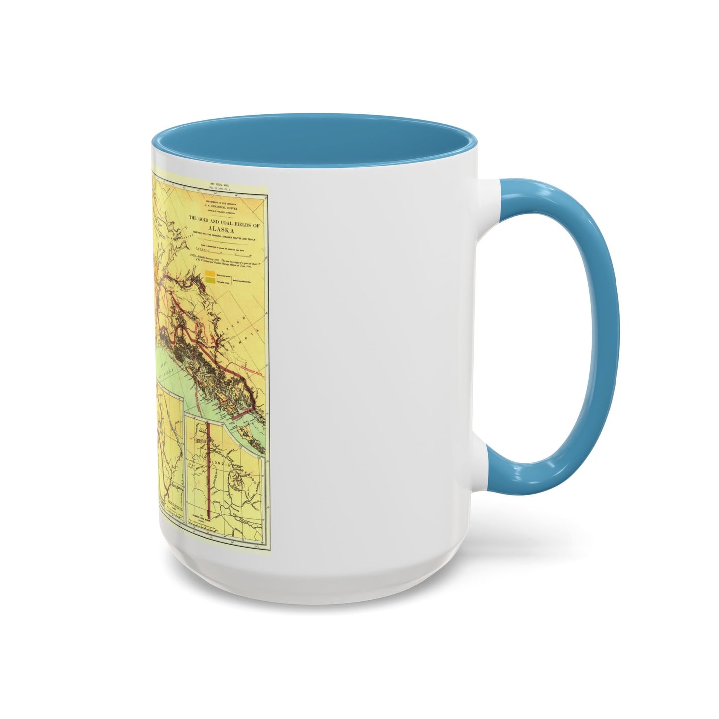 Alaska - The Gold & Coal Fields (1898) (Map) Accent Coffee Mug