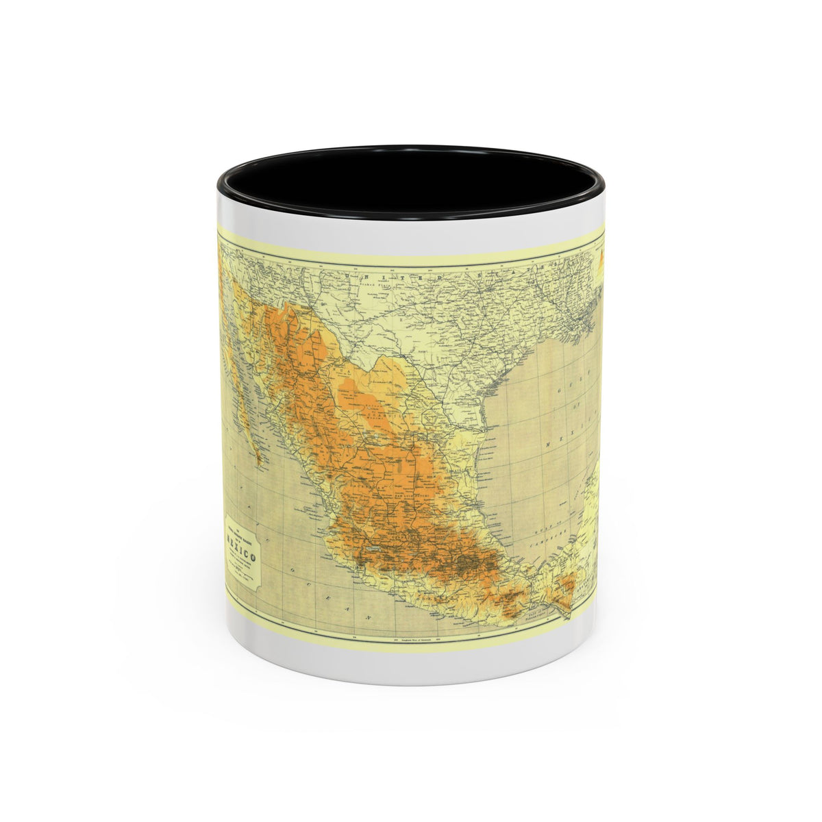 Central America & Mexico (1914) (Map) Accent Coffee Mug