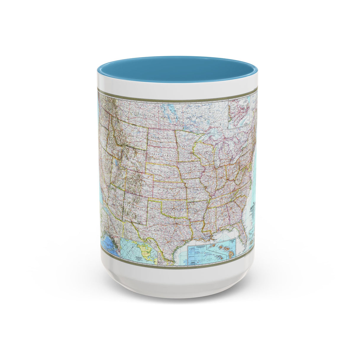 USA - The United States (1968) (Map) Accent Coffee Mug