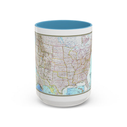 USA - The United States (1968) (Map) Accent Coffee Mug