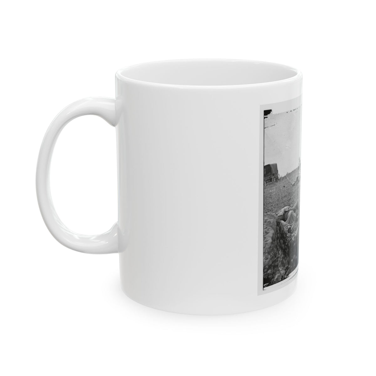 Gettysburg, Pa. Confederate Dead Gathered For Burial At The Edge Of The Rose Woods, July 5, 1863 (U.S. Civil War) White Coffee Mug