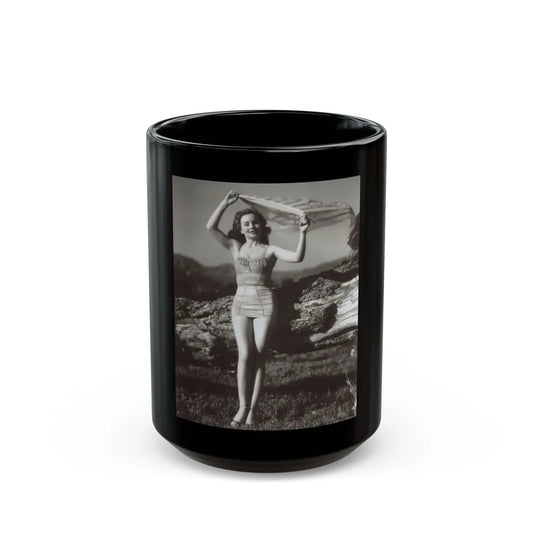 Jeanne Crain #163 (Vintage Female Icon) Black Coffee Mug-15oz-Go Mug Yourself