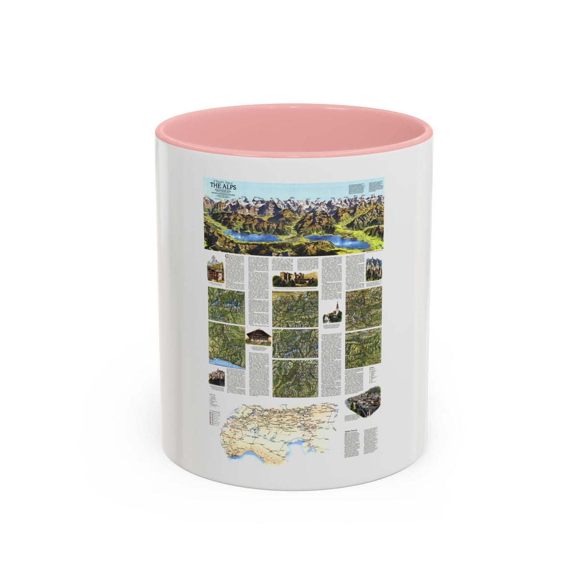 Alps, The - A Traveller's Map (1985) (Map) Accent Coffee Mug