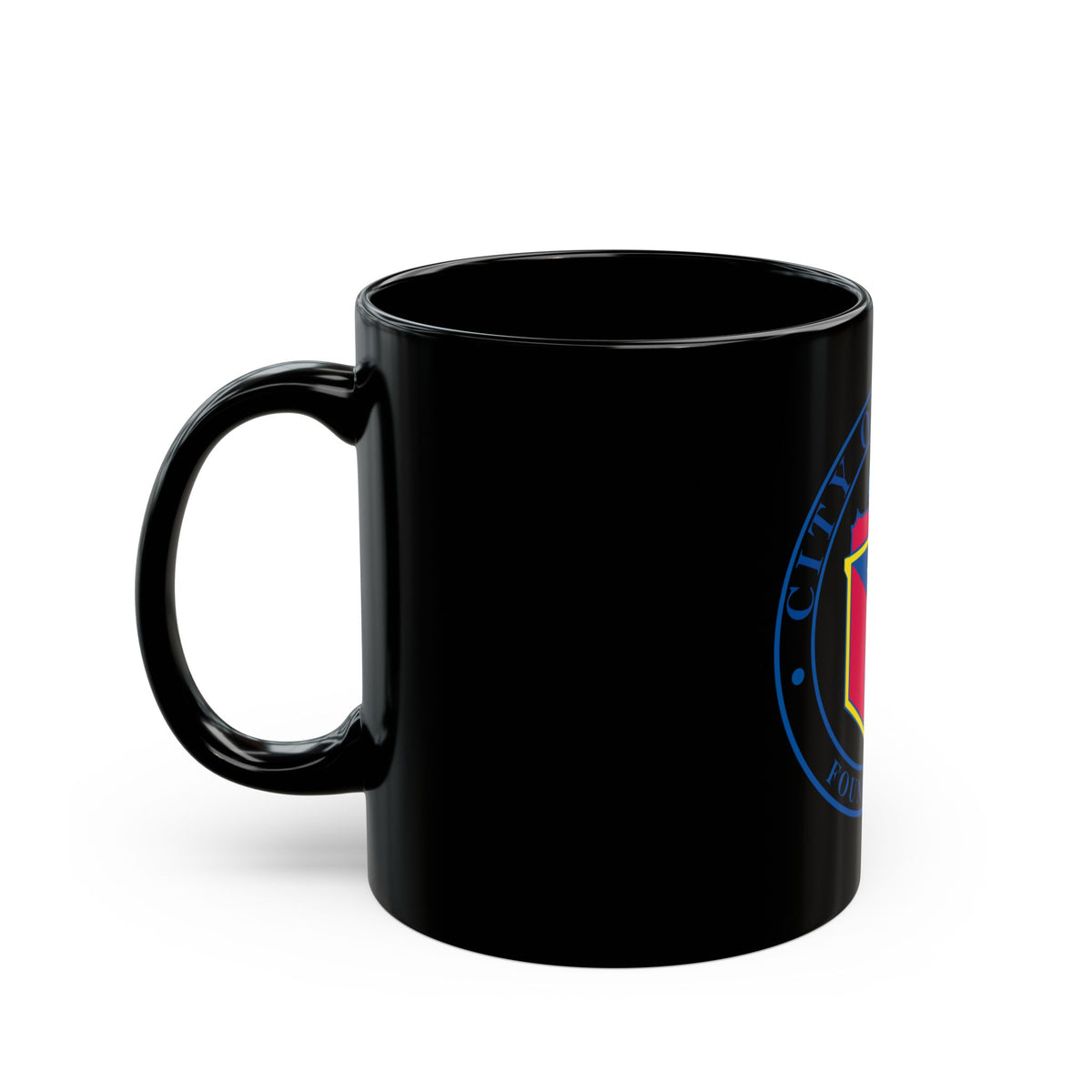 Seal of Austin TX - Black Coffee Mug