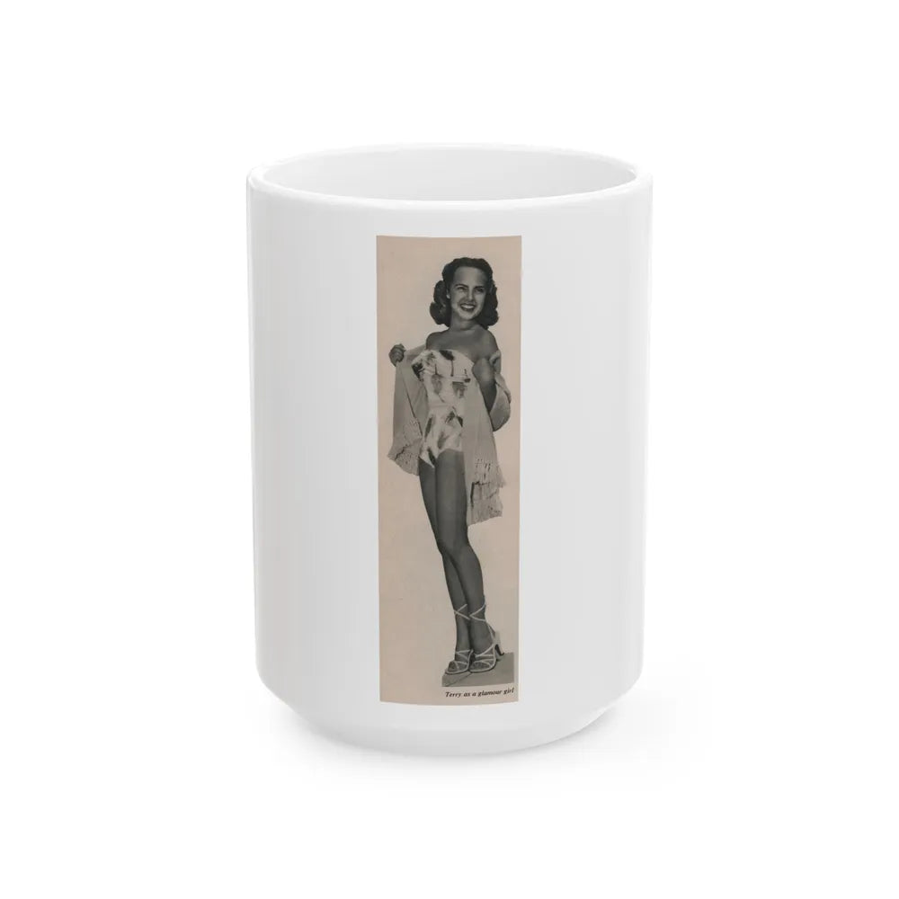 Terry Moore #537 - 63.4x9.5 Magazine Page Photo Clipping (Vintage Female Icon) White Coffee Mug-15oz-Go Mug Yourself