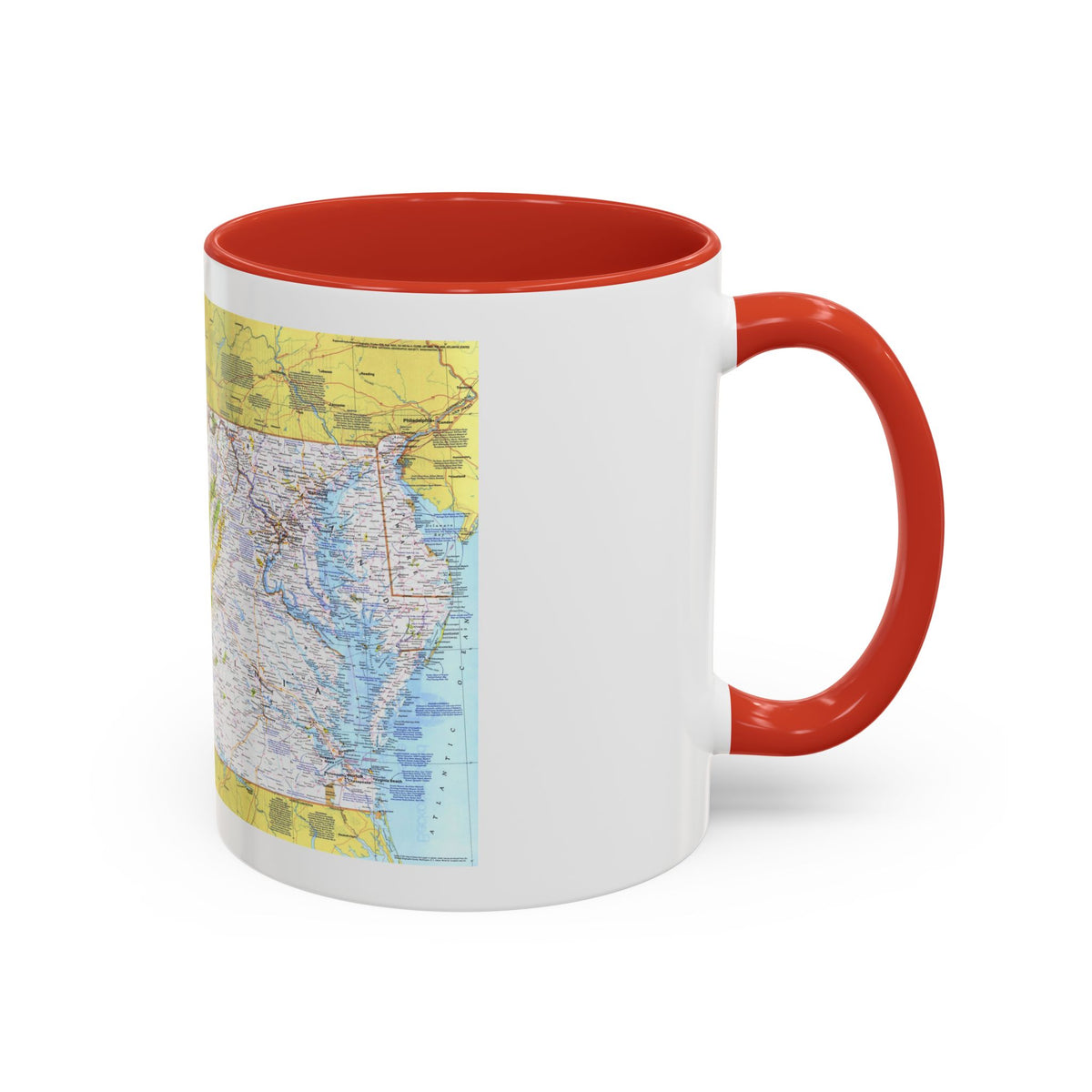 USA - Mid-Atlantic States 1 (1976) (Map) Accent Coffee Mug