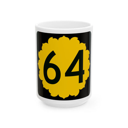 K-64 (Kansas) (Road Sign) White Coffee Mug