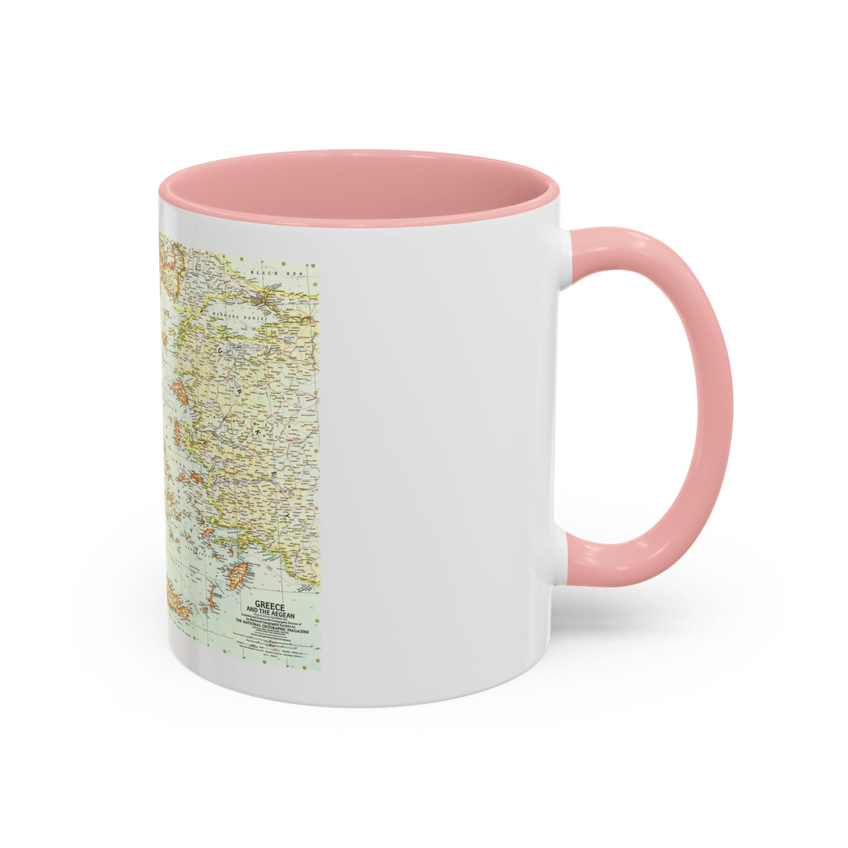 Greece and the Aegean (1958) (Map) Accent Coffee Mug