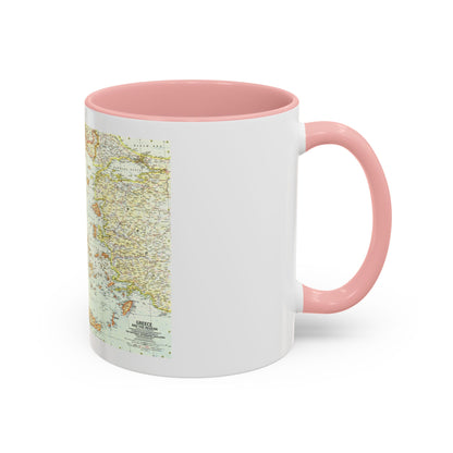 Greece and the Aegean (1958) (Map) Accent Coffee Mug