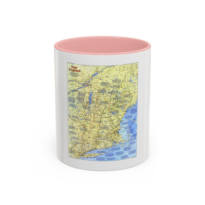 USA - New England 1 (1987) (Map) Accent Coffee Mug
