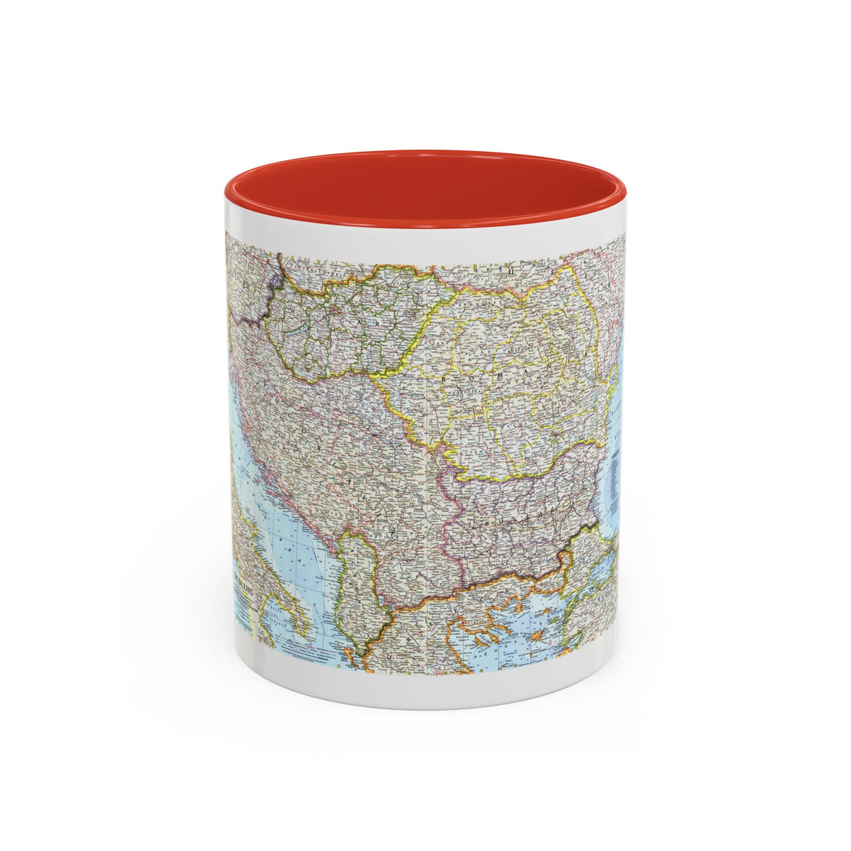 Europe - The Balkans (1962) (Map) Accent Coffee Mug