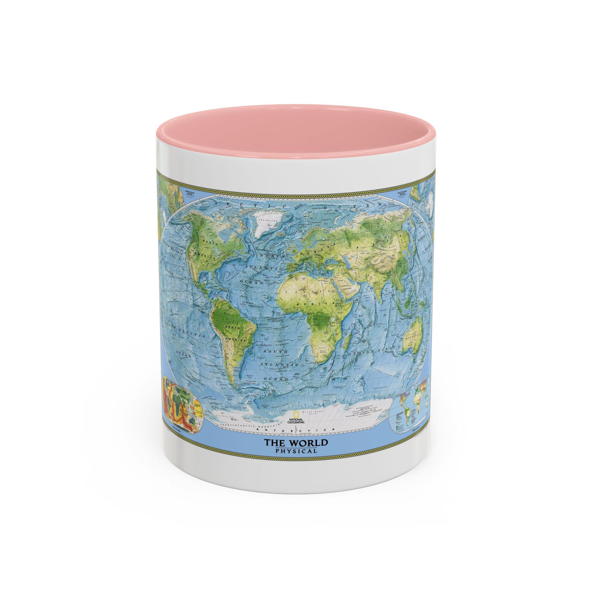 World Map - Physical (2005) (Map) Accent Coffee Mug