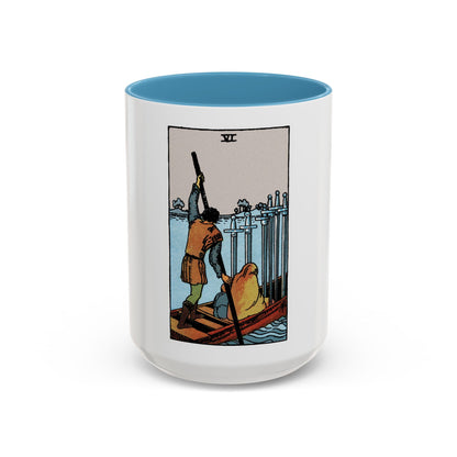 The 6 of Swords (Tarot Card) Accent Coffee Mug